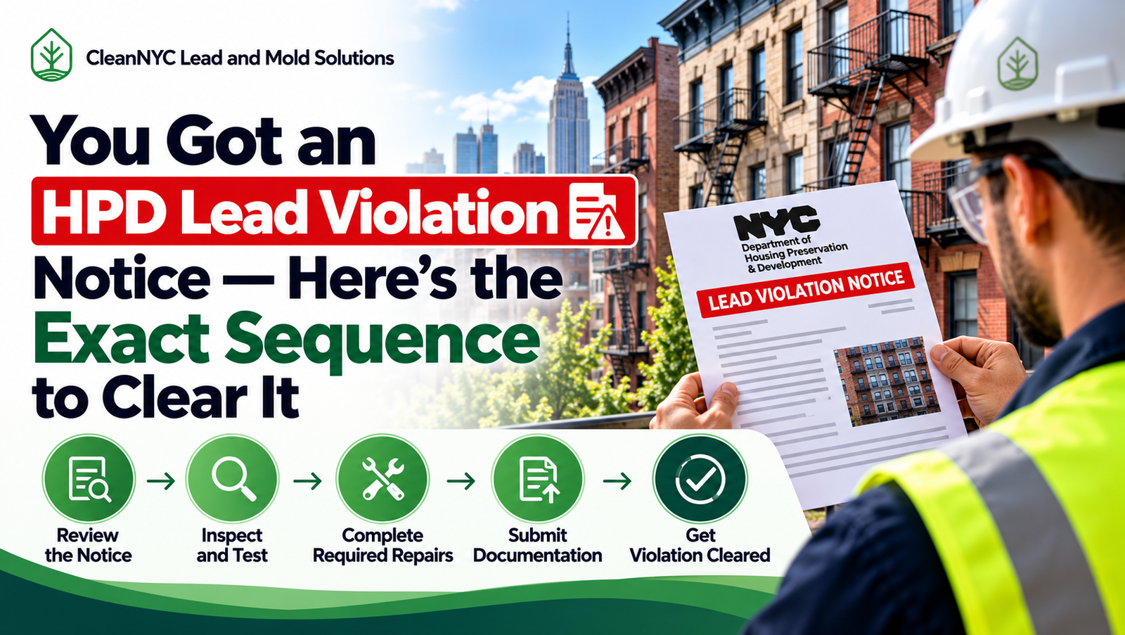 You Got an HPD Lead Violation Notice — Here’s the Exact Sequence to Clear It
